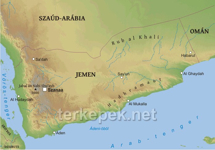Jemen térkép